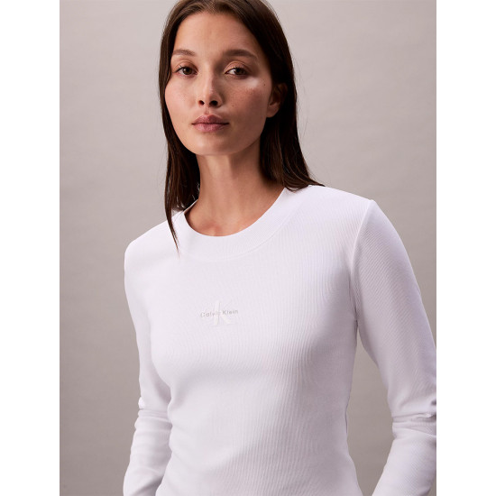 Calvin Klein Γυναικεία μακρυμάνικη μπλούζα Graphic Cropped Crew Neck T-Shirt